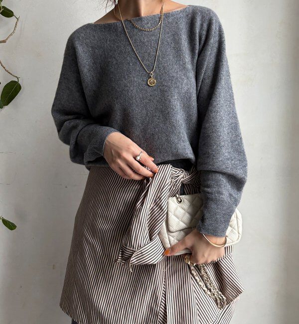  「メリノウール100%ボートネック」|ニット・セーター|