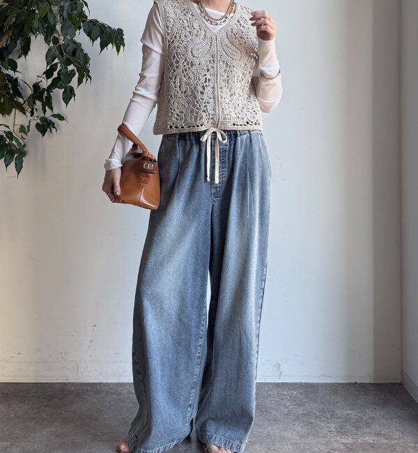  「クロッシェ編みニットベスト」|ニット・セーター|