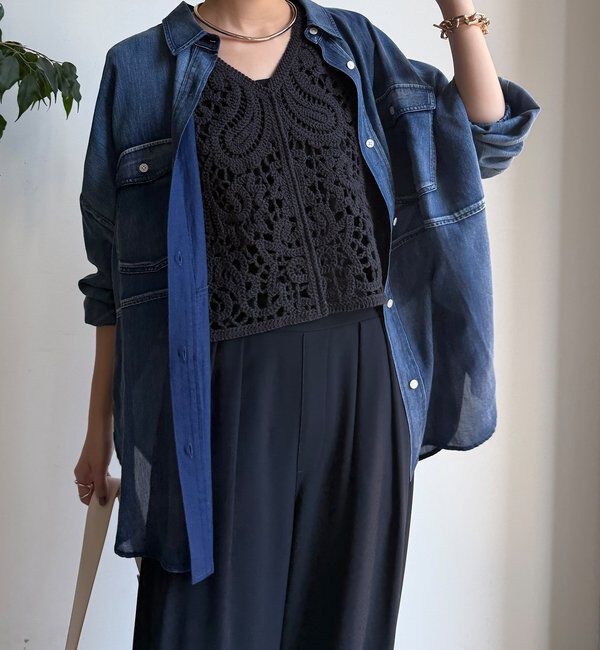  「クロッシェ編みニットベスト」|ニット・セーター|