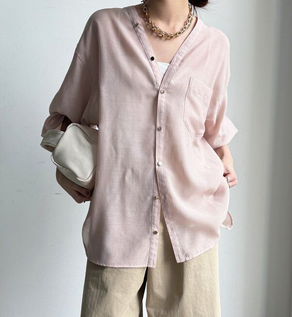  「GOLDボタンVVシャツ」|シャツ・ブラウス|