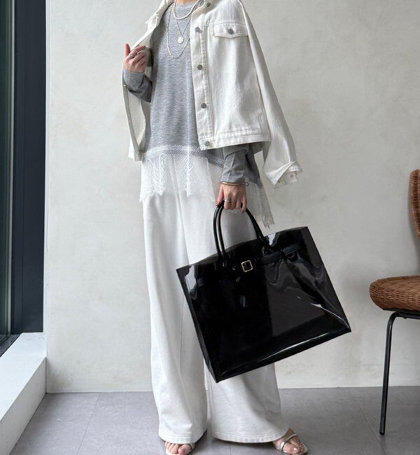  「【WEB限定/セットアップ可能】裾レーストップス」|Tシャツ・カットソー|