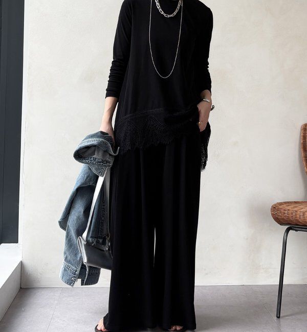  「【WEB限定/セットアップ可能】裾レーストップス」|Tシャツ・カットソー|