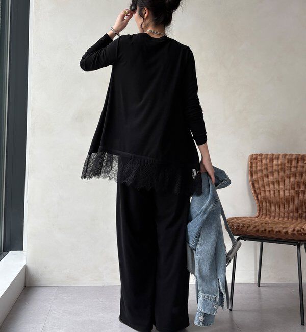  「【WEB限定/セットアップ可能】裾レーストップス」|Tシャツ・カットソー|