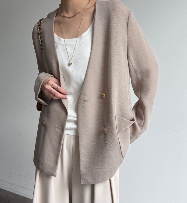  「メッシュノーカラーバックリボンジャケット」|テーラードジャケット|