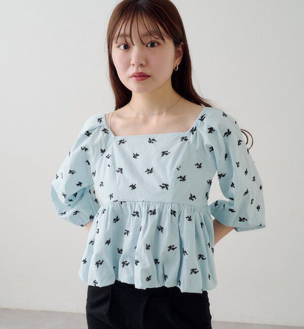  「【花柄&無地】フラワーバルーンブラウス」|シャツ・ブラウス|