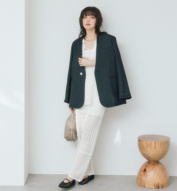  「【a Nice （ア ・ニース）】ノーカラージャケット」|テーラードジャケット|