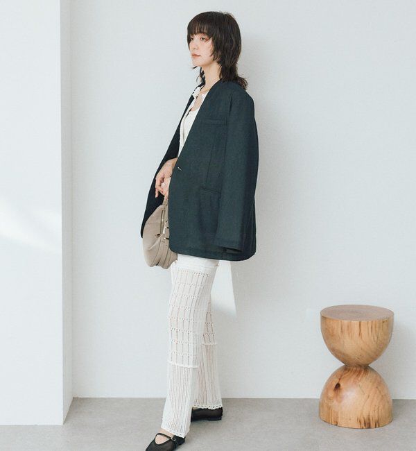  「【a Nice （ア ・ニース）】ノーカラージャケット」|テーラードジャケット|