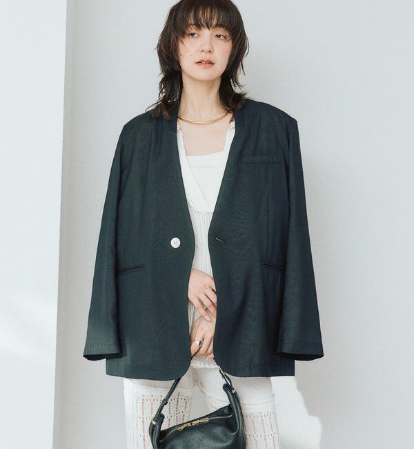  「【a Nice （ア ・ニース）】ノーカラージャケット」|テーラードジャケット|