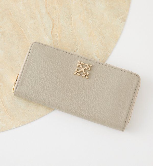  「モノグラムプレートラウンドジップウォレット」|財布|グレー