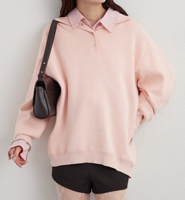  「スウェットライクヘンリーニット」|ニット・セーター|