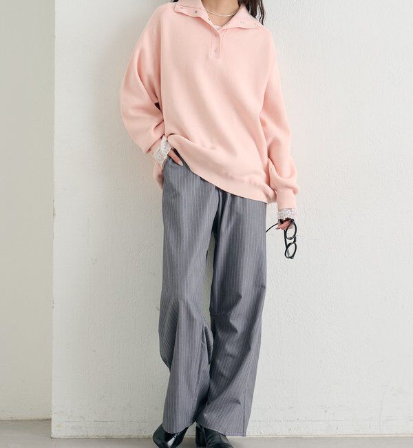  「スウェットライクヘンリーニット」|ニット・セーター|