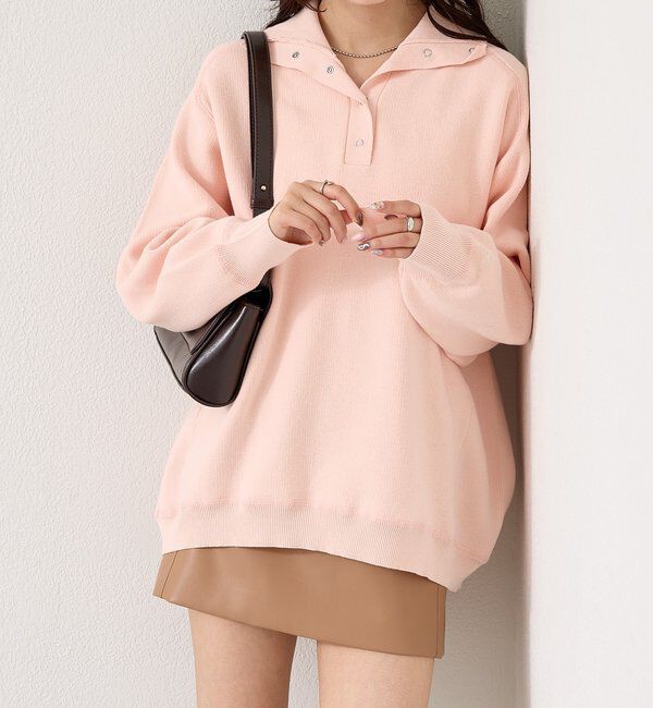  「スウェットライクヘンリーニット」|ニット・セーター|