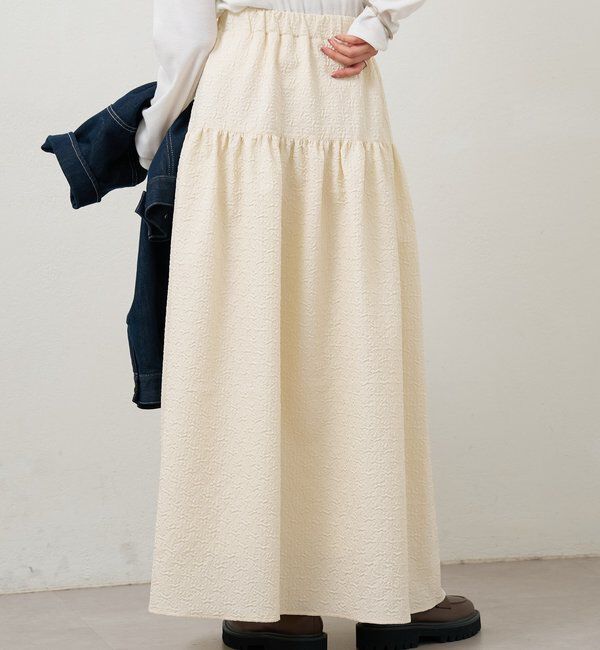  「エンボスギャザースカート」|スカート|