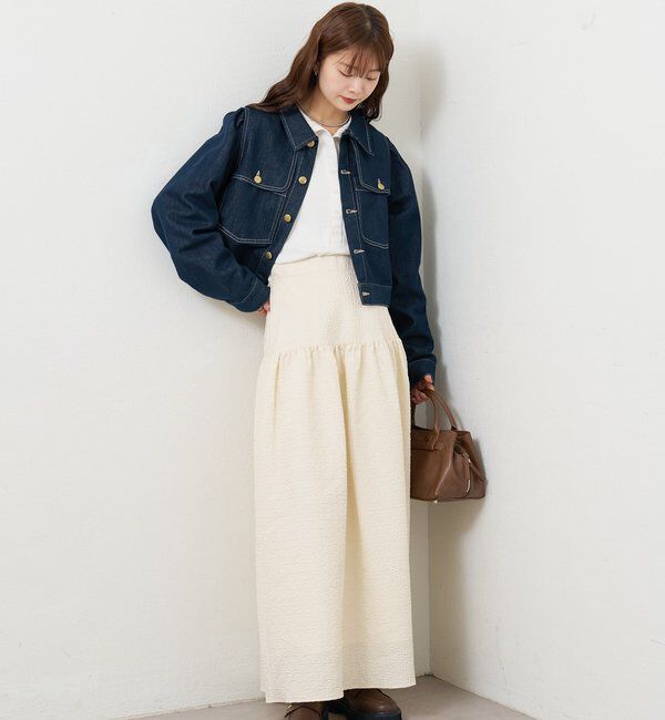  「エンボスギャザースカート」|スカート|