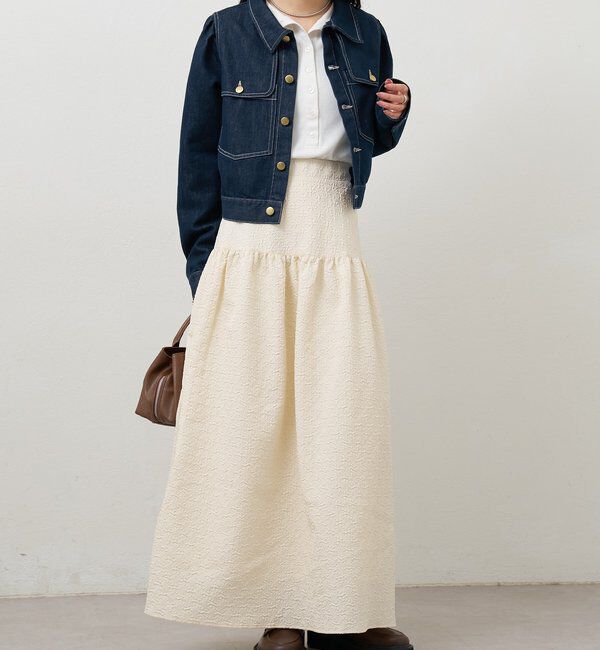  「エンボスギャザースカート」|スカート|