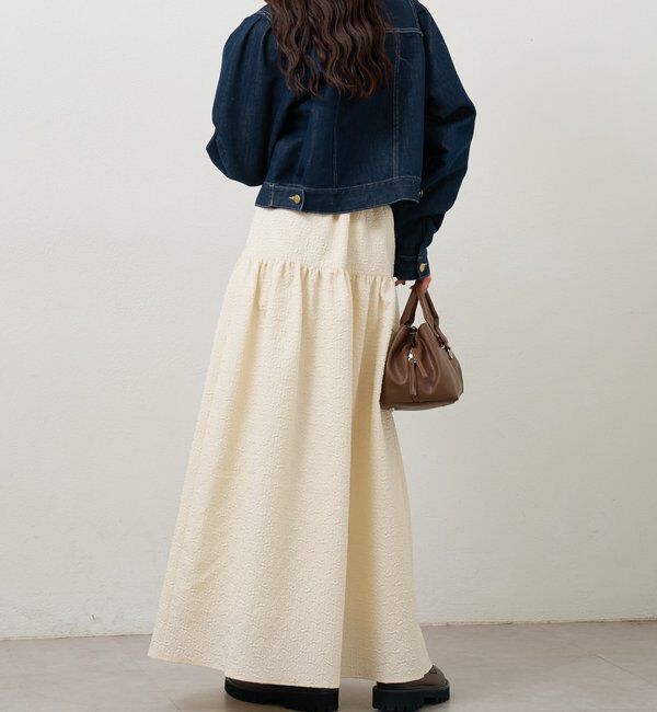  「エンボスギャザースカート」|スカート|