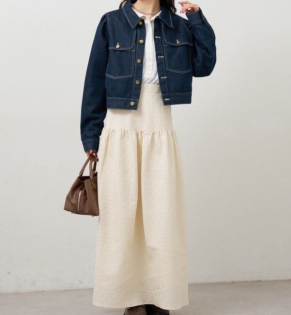  「エンボスギャザースカート」|スカート|