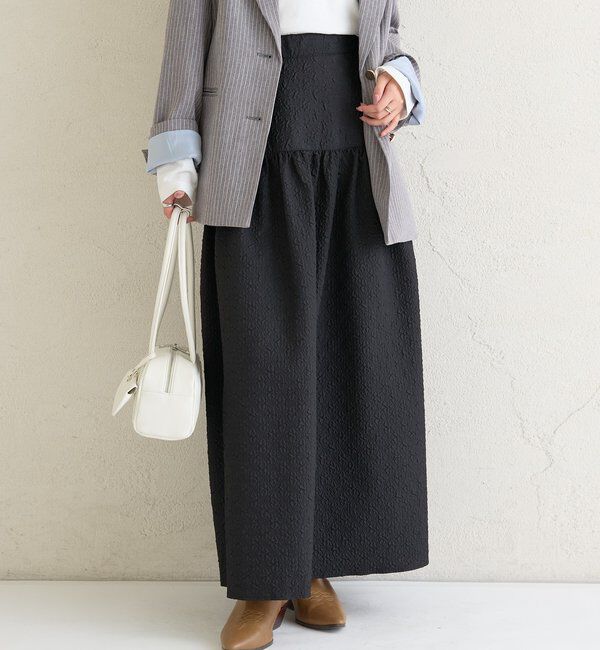  「エンボスギャザースカート」|スカート|