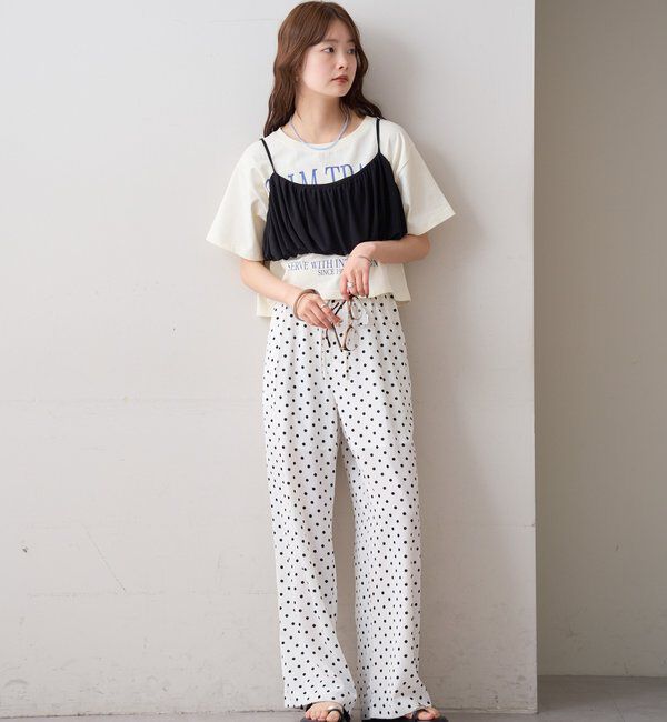  「ドットWベルトパンツ」|チノ|