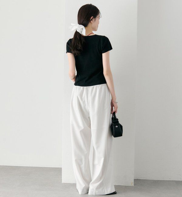  「レースライン半袖ニットカーディガン」|カーディガン|