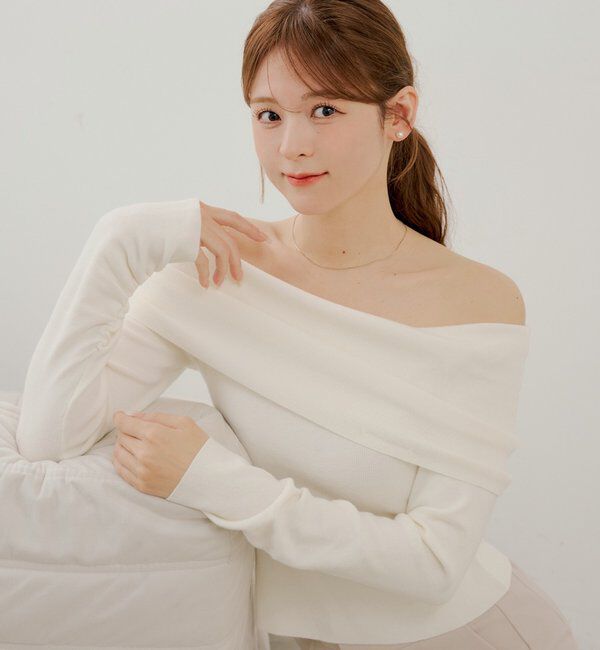  「【SALON by Chico】ドットプリントオフショルニット」|ニット・セーター|ホワイトその他3