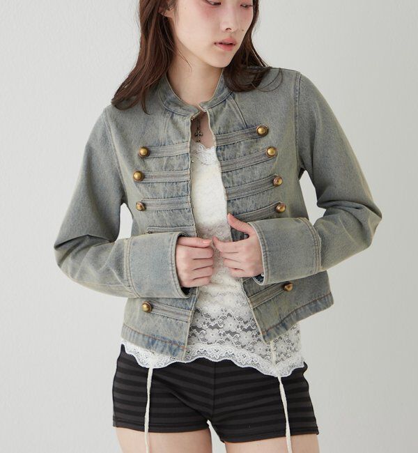  「ナポレオンデニムジャケット」|ブルゾン・スタジャン|