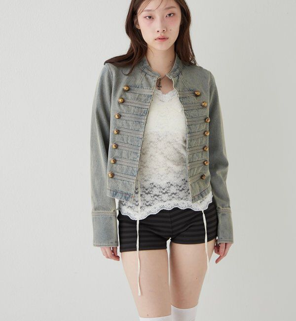  「ナポレオンデニムジャケット」|ブルゾン・スタジャン|