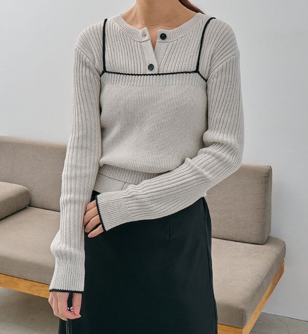  「メランジキャミSETカーディガン」|カーディガン|