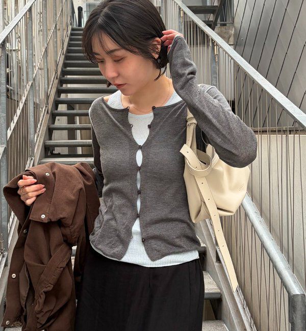  「タンクSETアームラインカーディガン」|カーディガン|