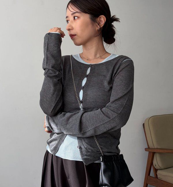  「タンクSETアームラインカーディガン」|カーディガン|