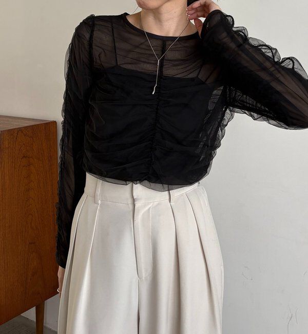  「チュールギャザーブラウス」|シャツ・ブラウス|