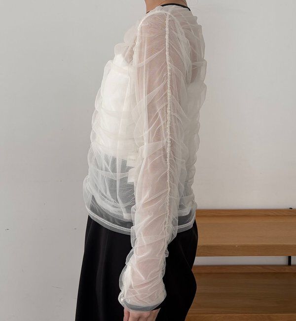  「チュールギャザーブラウス」|シャツ・ブラウス|