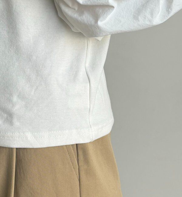  「【華奢見え◎】異素材パフオフショルＴ」|Tシャツ・カットソー|