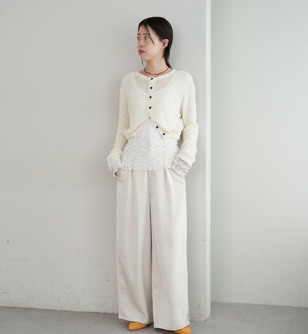  「バックデザインペーパーメッシュカーディガン」|カーディガン|