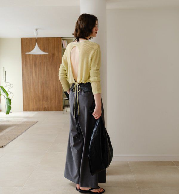  「バックデザインペーパーメッシュカーディガン」|カーディガン|