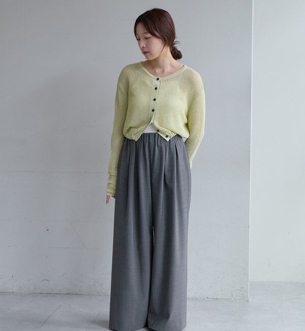  「バックデザインペーパーメッシュカーディガン」|カーディガン|