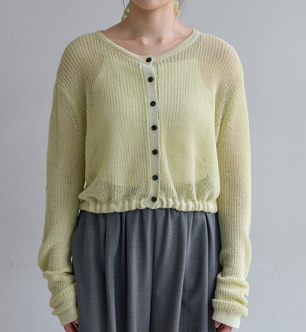  「バックデザインペーパーメッシュカーディガン」|カーディガン|