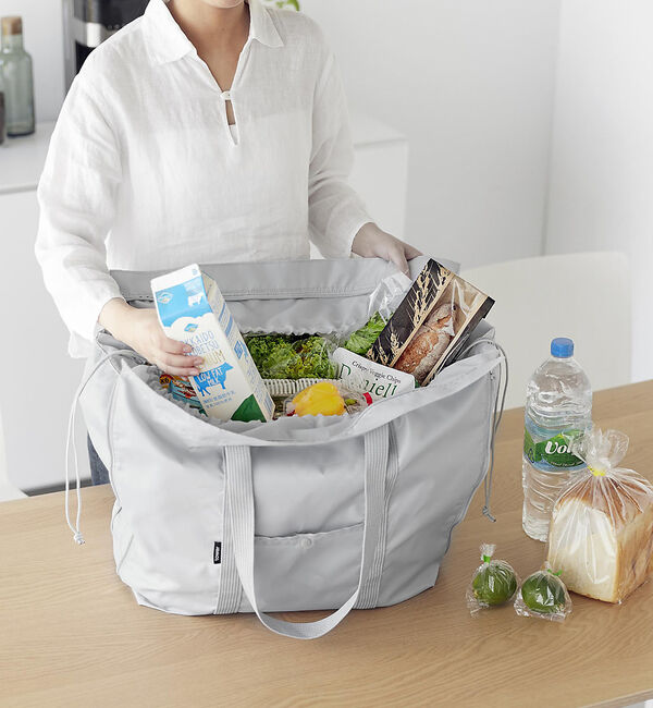 collex「山崎実業  【TOWER/タワー】洗える持ち帰り寿司・ピザが入るレジかごかばん」|食器・キッチングッズ|グレー