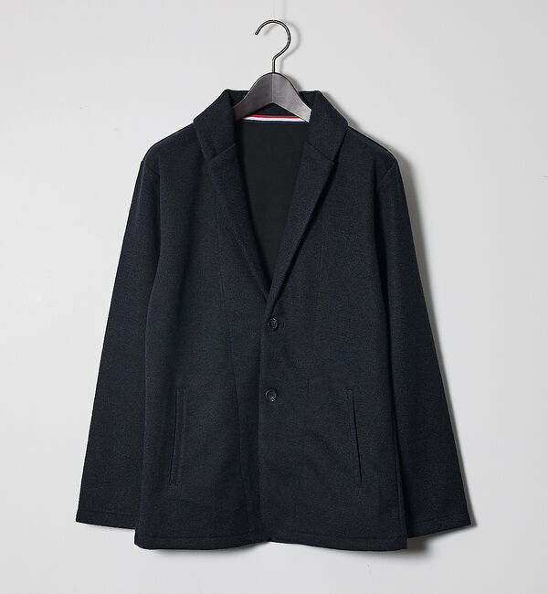 ABAHOUSE「ブークレ ボンディング ショールブルゾン / ストレッチ / 保温性」|ブルゾン・スタジャン|ネイビー