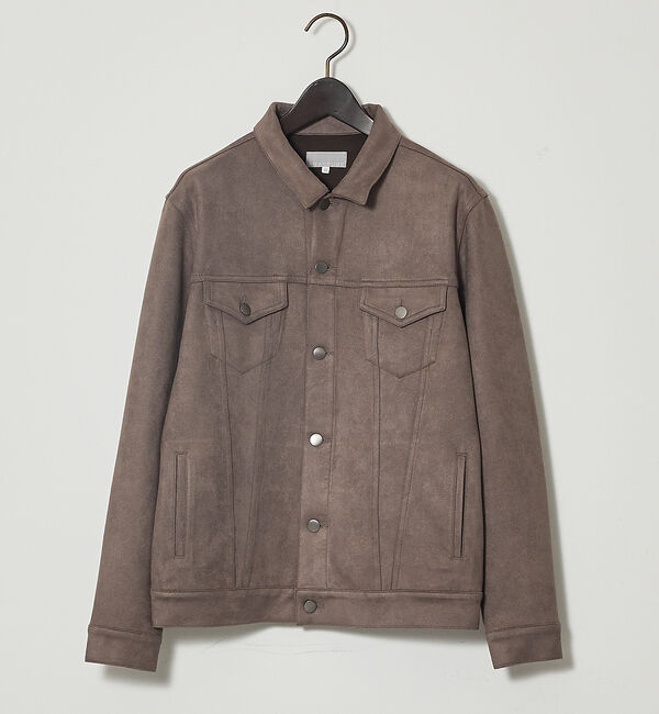 ABAHOUSE「【スエードライク】トラッカー ジャケット」|ブルゾン・スタジャン|ライトブラウン