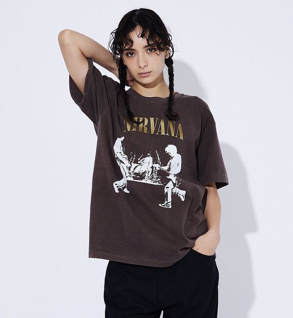ABAHOUSE「【GOOD ROCK SPEED/グッドロックスピード】NIRVANA TEE」|Tシャツ・カットソー|ブラウン
