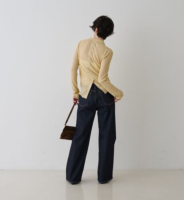 Rouge vif「防縮Wシアーポロリブニット」|ニット・セーター|