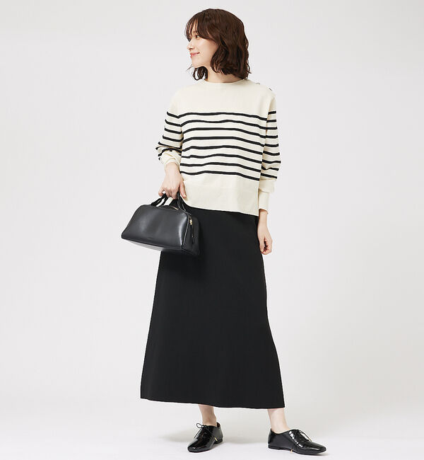 abahouse mavie「【セットアップ対応】ボーダーニットプルオーバー」|ニット・セーター|