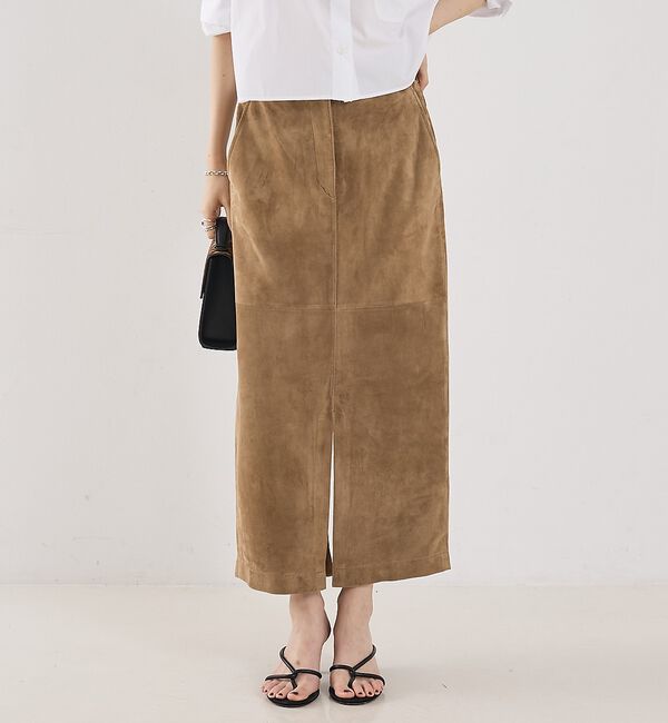 The Store by C' 「【COCUCA】スエードスリットスカート」|スカート|ベージュ