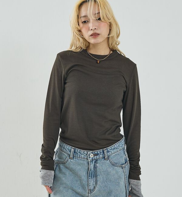 NOMINE「ダブルスリーブ シアー ロンT」|Tシャツ・カットソー|