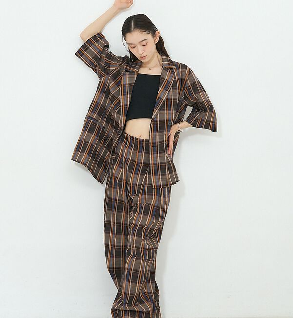 NOMINE「【セットアップ対応】チェック タックパンツ」|その他|