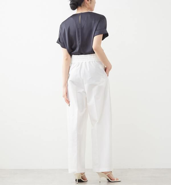 TIARA「センタープレスワイドパンツ」|スラックス|