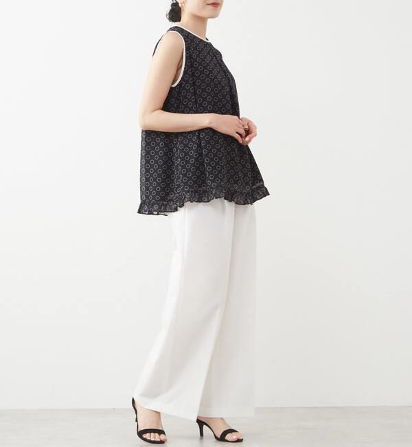 TIARA「センタープレスワイドパンツ」|スラックス|