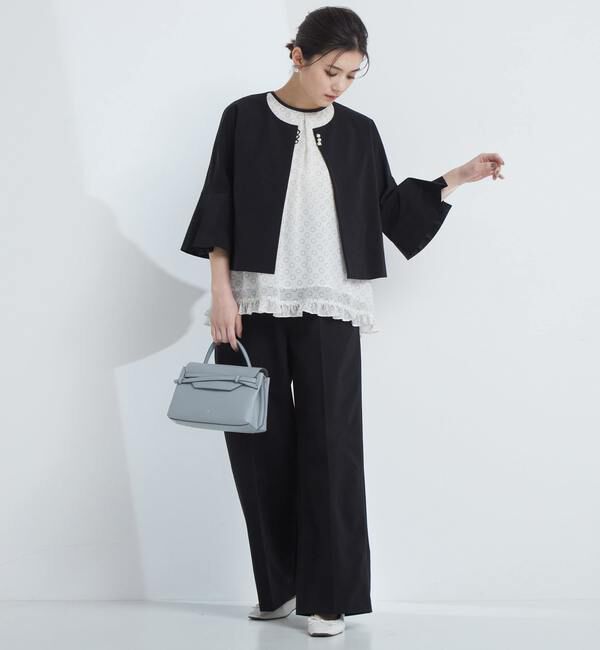 TIARA「センタープレスワイドパンツ」|スラックス|