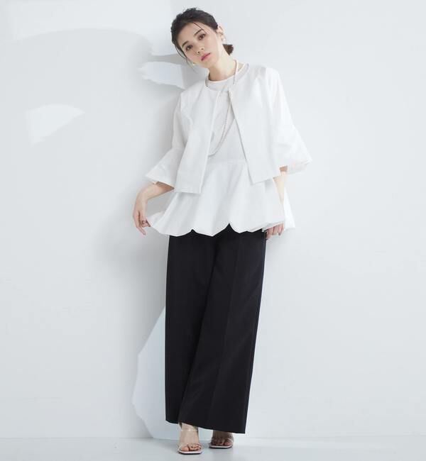 TIARA「センタープレスワイドパンツ」|スラックス|